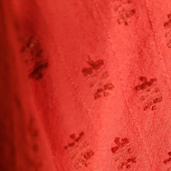 Universal Thread Womens Red Textured Print Gauzy Puff Sleeve Top Large - Picture 4 of 7